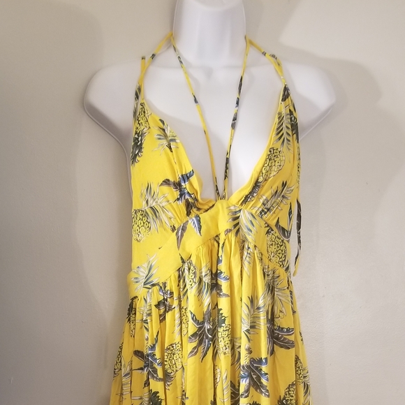 Dresses & Skirts - Yellow pineapple Spaghetti Strap maxi dress